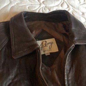 Perfectly patinated Remy leather bomber jacket
